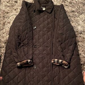 Burberry Brown Quilted Coat with Signature Check Lining